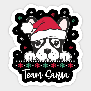 Team Santa Christmas Frenchie Sticker